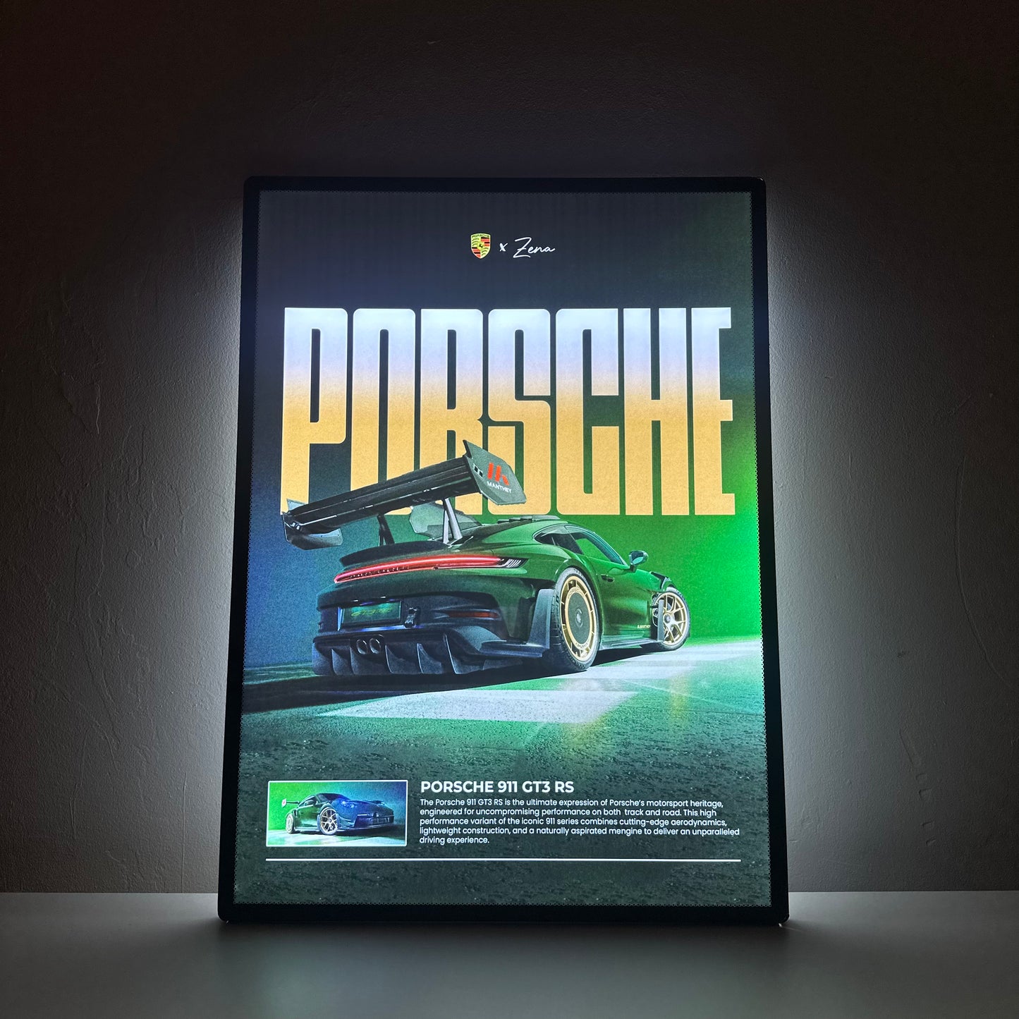 Porche 911 GT3 RS Light Up Poster