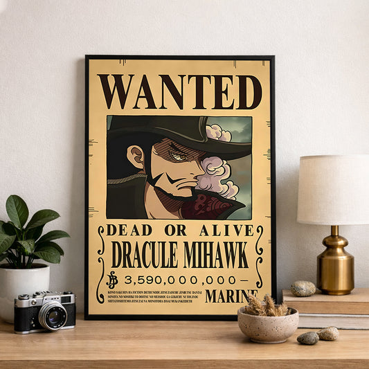 Mihawk Wanted Poster  - Anime